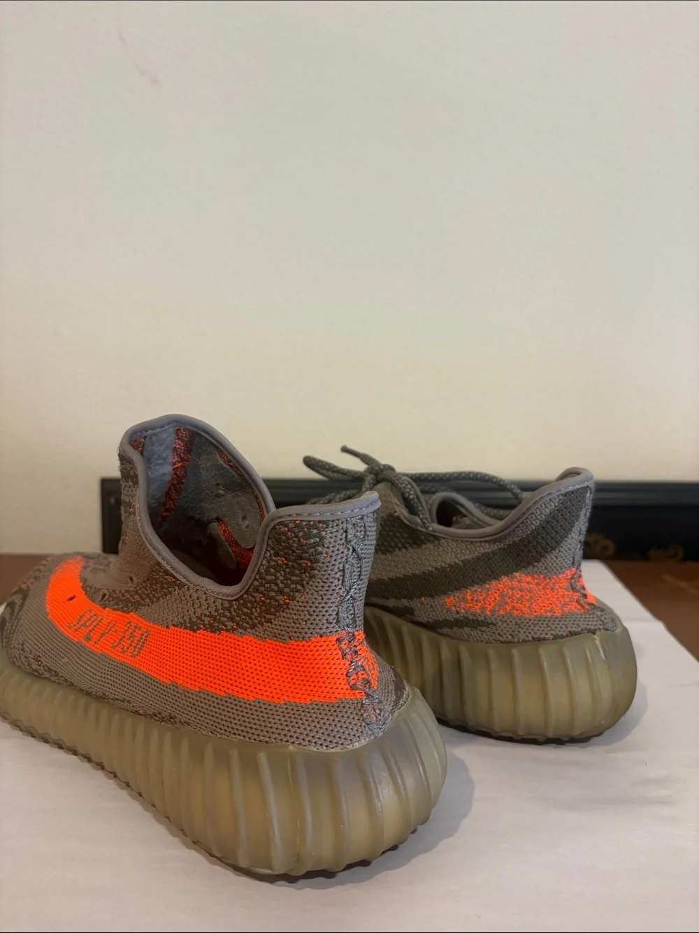 Adidas Yeezy Sneakers SPLY- 350 Gray with Neon Orange